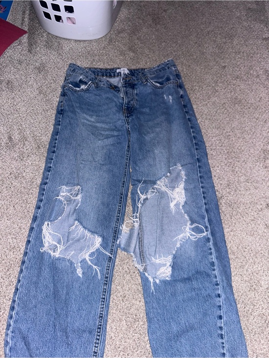 Forever 21 Denim - Forever 21 Ripped Light Blue Boyfriend Jeans